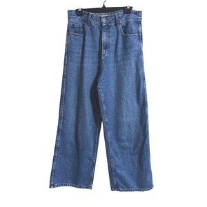 Sézane The Wide Leg Jean Trousers Medium Wash Size 8